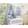 Bedding set 7-pcs with canopy- Hanging Hearts white dots on Gray