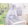Bedding set 7-pcs with canopy- Hanging Hearts white dots on Gray