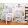 Bedding set 7-pcs with canopy- Hanging Hearts white dots on Gray