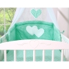 Bedding set 7-pcs with canopy- Hanging Hearts white dots on mint