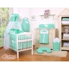 Bedding set 7-pcs with canopy- Hanging Hearts white dots on mint