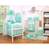 Bedding set 7-pcs with canopy- Hanging Hearts white dots on mint