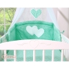 Bedding set 7-pcs with canopy- Hanging Hearts white dots on mint