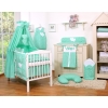 Bedding set 7-pcs with canopy- Hanging Hearts white dots on mint