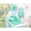 Bedding set 7-pcs with canopy- Hanging Hearts white dots on mint