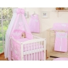 Bedding set 7-pcs with canopy- Hanging Hearts white dots on pink