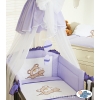Bedding set 7-pcs with canopy (S60)- Teddy Bear Barnaba lilac