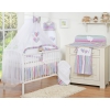 Bedding set 7-pcs with mosquito-net- Hanging Hearts lilac stripes