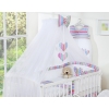 Bedding set 7-pcs with mosquito-net- Hanging Hearts lilac stripes
