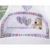 Bedding set 7-pcs with mosquito-net- Hanging Hearts lilac stripes
