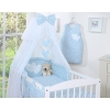 Bedding set 7-pcs with mosquito-net- Hanging Hearts little blue flowers