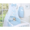 Bedding set 7-pcs with mosquito-net- Hanging Hearts little blue flowers
