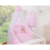 Bedding set 7-pcs with mosquito-net- Hanging Hearts pink stripes