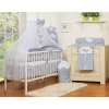 Bedding set 7-pcs with mosquito-net- Hanging Hearts white polka dots on Gray