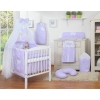 Bedding set 7-pcs with mosquito-net- Hanging Hearts white polka dots on lilac