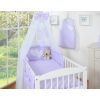 Bedding set 7-pcs with mosquito-net- Hanging Hearts white polka dots on lilac
