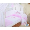 Bedding set 7-pcs with mosquito-net- Owls pink