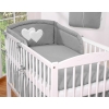 Bedding set for Baby Bed 2-pcs- Hanging Hearts anthracite