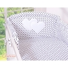 Bedding set for Baby Bed 2-pcs- Hanging Hearts black dots on white