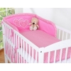 Bedding set for Baby Bed 2-pcs- Hanging Hearts dark pink checkered