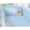 Bedding set for Baby Bed 2-pcs- Hanging Hearts little blue flowers