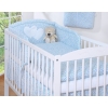 Bedding set for Baby Bed 2-pcs- Hanging Hearts little blue flowers