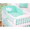 Bedding set for Baby Bed 2-pcs- Hanging Hearts mint