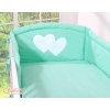 Bedding set for Baby Bed 2-pcs- Hanging Hearts mint