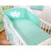 Bedding set for Baby Bed 2-pcs- Hanging Hearts mint