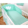 Bedding set for Baby Bed 2-pcs- Hanging Hearts mint