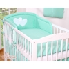 Bedding set for Baby Bed 2-pcs- Hanging Hearts mint