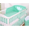 Bedding set for Baby Bed 2-pcs- Hanging Hearts mint dots