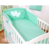 Bedding set for Baby Bed 2-pcs- Hanging Hearts mint dots