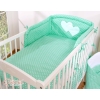 Bedding set for Baby Bed 2-pcs- Hanging Hearts mint dots