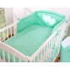 Bedding set for Baby Bed 2-pcs- Hanging Hearts mint dots