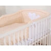 Bedding set for Baby Bed 2-pcs- Hanging Hearts white dots on beige