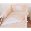 Bedding set for Baby Bed 2-pcs- Hanging Hearts white dots on beige