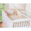 Bedding set for Baby Bed 2-pcs- Hanging Hearts white dots on beige