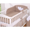 Bedding set for Baby Bed 2-pcs Hanging Hearts white dots on brown