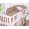 Bedding set for Baby Bed 2-pcs Hanging Hearts white dots on brown