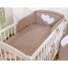 Bedding set for Baby Bed 2-pcs Hanging Hearts white dots on brown