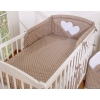 Bedding set for Baby Bed 2-pcs Hanging Hearts white dots on brown