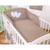 Bedding set for Baby Bed 2-pcs Hanging Hearts white dots on brown