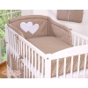 Bedding set for Baby Bed 2-pcs Hanging Hearts white dots on brown