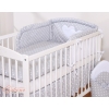 Bedding set for Baby Bed 2-pcs- Hanging Hearts white dots on Gray