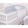 Bedding set for Baby Bed 2-pcs- Hanging Hearts white dots on Gray