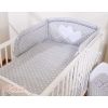 Bedding set for Baby Bed 2-pcs- Hanging Hearts white dots on Gray