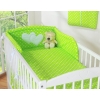Bedding set for Baby Bed 2-pcs- Hanging Hearts white dots on green