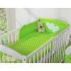 Bedding set for Baby Bed 2-pcs- Hanging Hearts white dots on green
