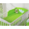 Bedding set for Baby Bed 2-pcs- Hanging Hearts white dots on green